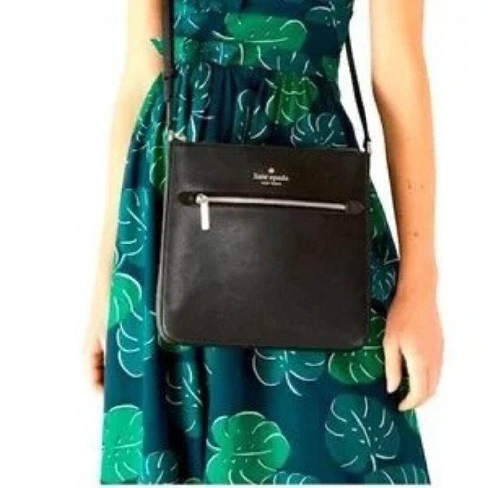 Kate Spade Purse + Wristlet Set Black Sadie North South Crossbody + Staci L Zip - Picture 2 of 16
